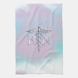 Chrome als RN Caduceus in moederstijl Theedoek