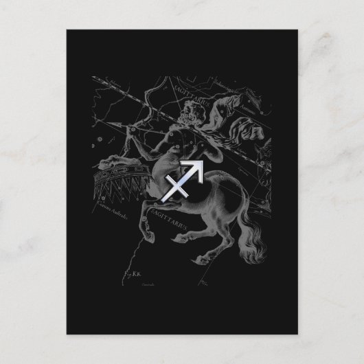 Chrome als Sagittarius Zodiac Sign Hevelius Decor Briefkaart (Voorkant)