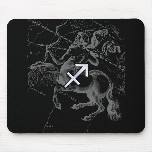 Chrome als Sagittarius Zodiac Sign Hevelius Decor Muismat (Voorkant)