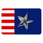 Chrome als Silver Star feestelijke kleuren Magneet (Horizontaal)