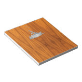 Chrome als Vissende boot op teak Wood Notitieblok (Schuin)