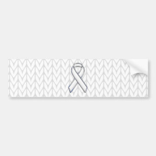 Chrome als White Knit Ribbon Awareness Print Bumpersticker