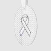Chrome als White Knit Ribbon Awareness Print Ornament (voorkant)