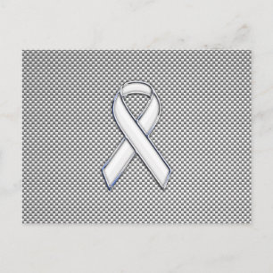 Chrome als White Ribbon Awareness Carbon Fibre Briefkaart
