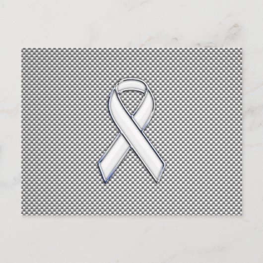Chrome als White Ribbon Awareness Carbon Fibre Briefkaart (Voorkant)