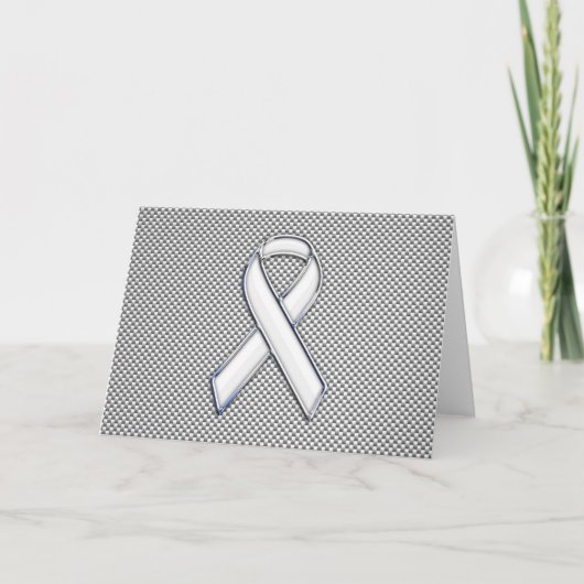 Chrome als White Ribbon Awareness Carbon Fibre Kaart (Voorkant)