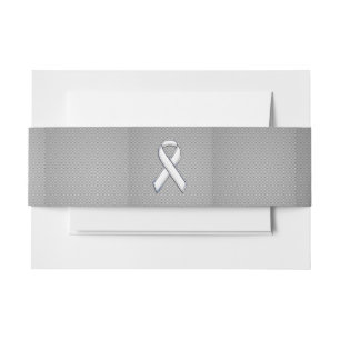 Chrome als White Ribbon Awareness Carbon Fibre Uitnodigingen Wikkel