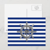 Chrome als wiel op Nautical Stripes Briefkaart (Voorkant / Achterkant)