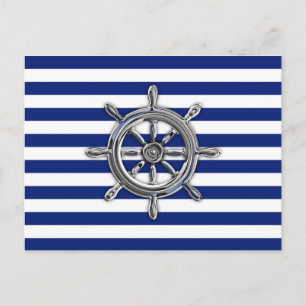 Chrome als wiel op Nautical Stripes Briefkaart