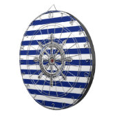 Chrome als wiel op Nautical Stripes Dartbord (Voorkant Rechts)