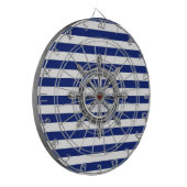 Chrome als wiel op Nautical Stripes Dartbord (Voorkant Links)