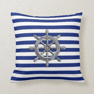 Chrome als wiel op Nautical Stripes Kussen