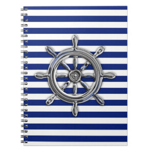 Chrome als wiel op Nautical Stripes Notitieboek