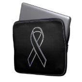 Chrome als zwarte-lintbewustzijn laptop sleeve (Voorkant Links)