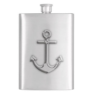 Chrome Anchor Nautical Print Flacon