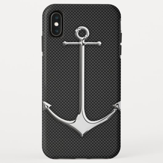 Chrome Anchor on Carbon Fibre Nautical Lifestyle Case-Mate iPhone Case (Achterkant)