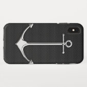 Chrome Anchor on Carbon Fibre Nautical Lifestyle Case-Mate iPhone Case (Achterkant (horizontaal))