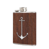 Chrome Anchor on Natte Mahogany Print Heupfles (Links)