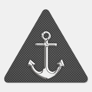 Chrome Anchor op koolstofvezel Driehoek Sticker