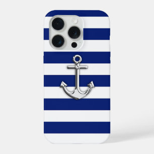 Chrome Anchor op marinestapes iPhone 15 Pro Hoesje
