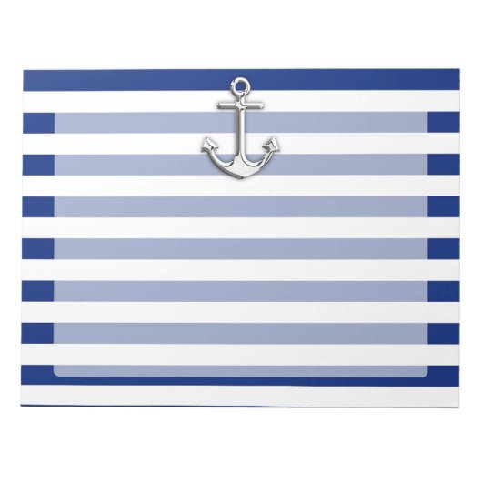 Chrome Anchor op marinestapes Notitieblok (Voorkant)