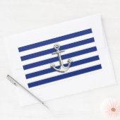 Chrome Anchor op marinestapes Rechthoekige Sticker (Envelop)