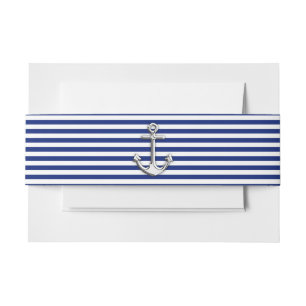 Chrome Anchor op marinestapes Uitnodigingen Wikkel