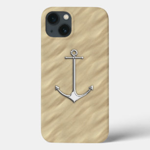 Chrome Anchor op Sandy Beach Print iPhone 13 Hoesje