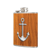 Chrome Anchor op Teak Print Heupfles (Links)