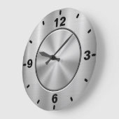 Chrome argent acier grande horloge (Angle)