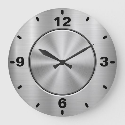 Chrome argent acier grande horloge (Recto)