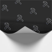 Chrome Black op zwarte-lintbewustzijn Cadeaupapier (Hoek)