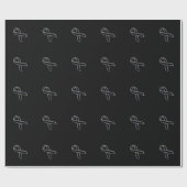 Chrome Black op zwarte-lintbewustzijn Cadeaupapier (Vlak)