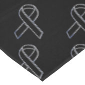 Chrome Black Ribbon Awareness Carbon Fibre Tafelkleed (Gekanteld)