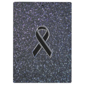 Chrome Black Ribbon Awareness Midnight Blue Klembord (Achterkant)