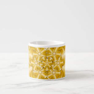 Chrome Bloemen - Gouden Espresso Cup Kop