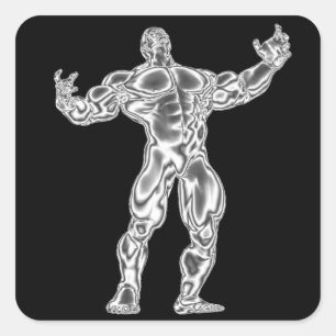Chrome Bodybuilder Sticker