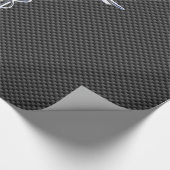 Chrome Caduceus Medical Symbool Carbon Fiber Decor Cadeaupapier (Hoek)