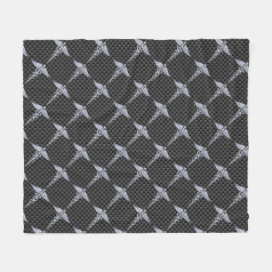 Chrome Caduceus Medical Symbool Carbon Fiber Print Fleece Deken