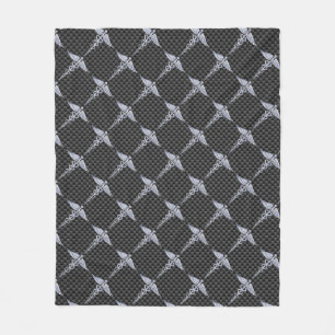 Chrome Caduceus Medical Symbool Carbon Fiber Print Fleece Deken