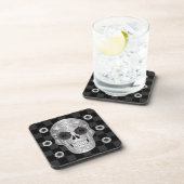 Chrome Calavera (Black Roos) Beverage Coaster Bier Onderzetter (Rechterzijde)
