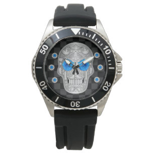 Chrome Calavera (blauw Roos) Watch Horloge