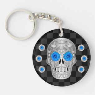 Chrome Calavera (Blue Roos) Sleutelhanger