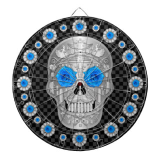 Chrome Calavera (Blue Rose)  Dartbord