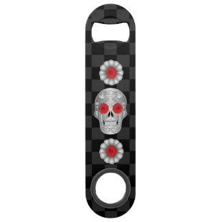 Chrome Calavera (Red Rose) Bar Key Speed Flessenopener
