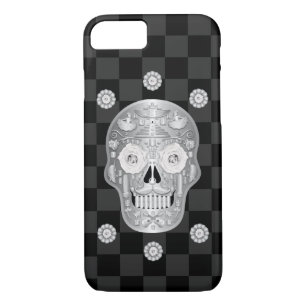 Chrome Calavera (Rose blanche) Coque-Mate coque ip