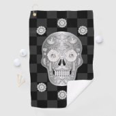 Chrome Calavera (Rose blanche) serviette de golf (En situation)