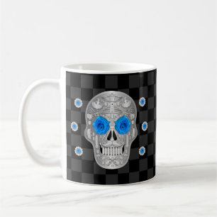 Chrome Calavera (Rose bleu) Café Mug