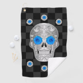 Chrome Calavera (Rose Bleu) serviette de golf (En situation)
