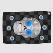 Chrome Calavera (Rose Bleu) serviette de golf (Horizontal)